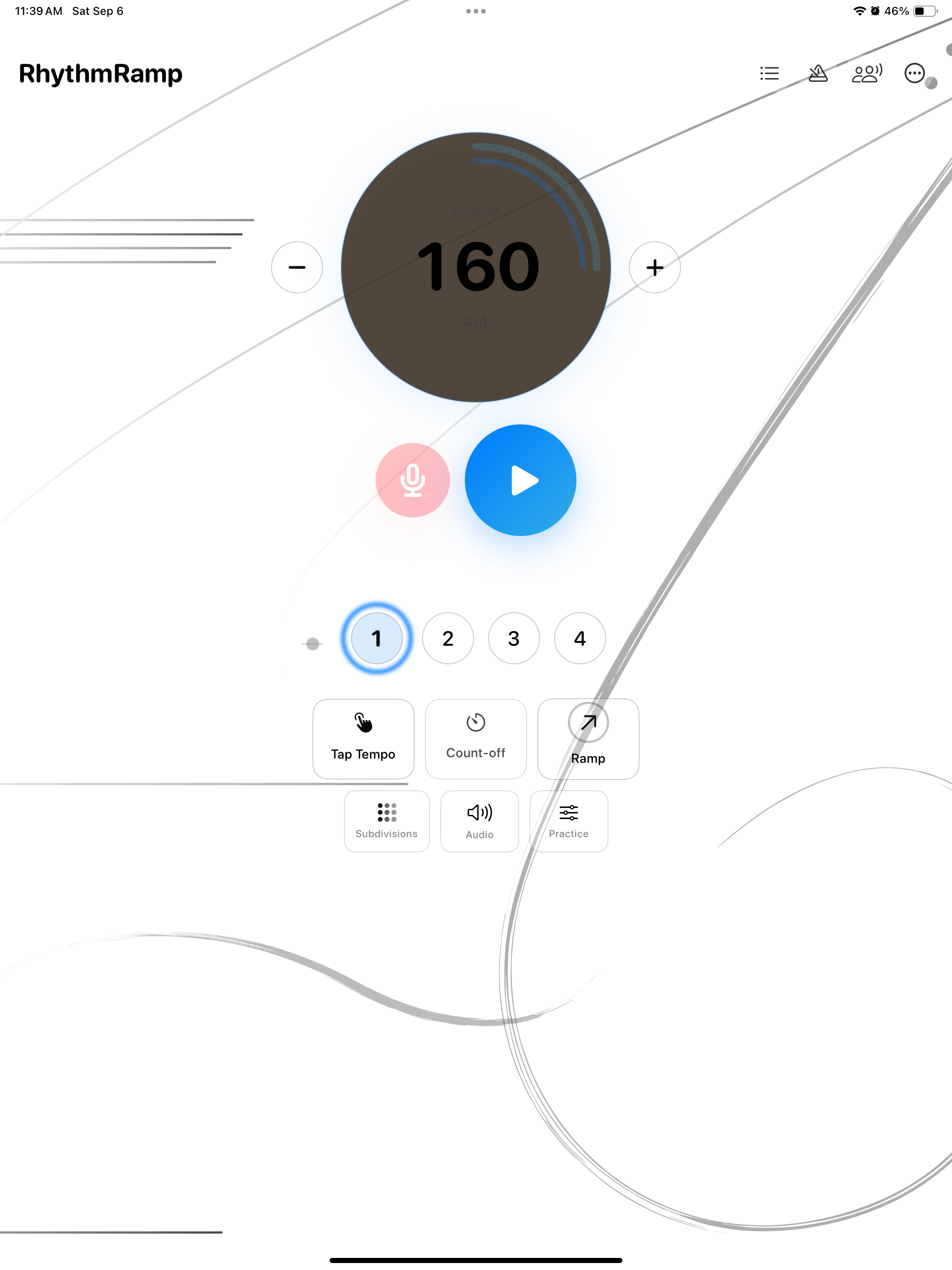 Main metronome with large tempo dial